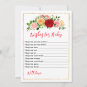 ロマンチックなバラフローラ赤ちゃんシャワーの願いベビー 招待状 (正面)