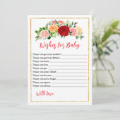 ロマンチックなバラフローラ赤ちゃんシャワーの願いベビー 招待状 (スタンド正面)