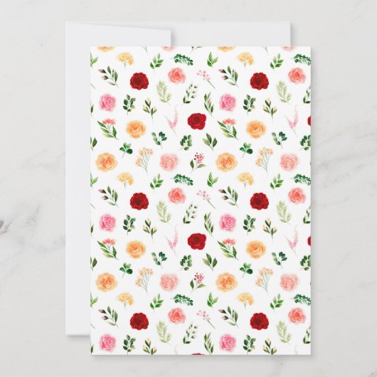 ロマンチックなバラフローラ赤ちゃんシャワーの願いベビー 招待状 (裏面)