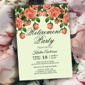 ロマンチックなバラボタニカルリタイアメントパーティー 招待状