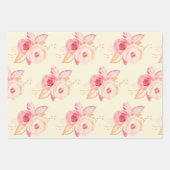 ロマンチックなバラレース模様 ラッピングペーパーシート (正面)