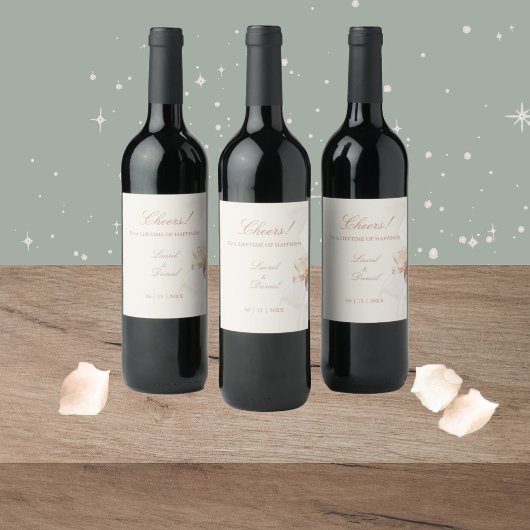 ロマンチックなバラワインラベル ワインラベル