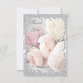 ロマンチックなバラ及びダイヤモンドは感謝していしています サンキューカード (正面)