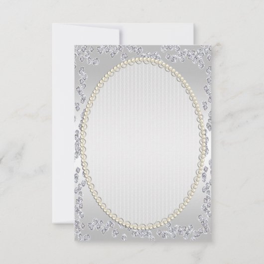 ロマンチックなバラ及びダイヤモンドは感謝していしています サンキューカード (裏面)