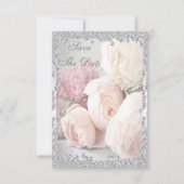 ロマンチックなバラ及びダイヤモンド第70の保存日付 セーブザデート (正面)