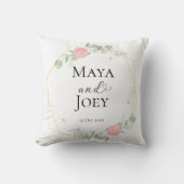 ロマンチックなバラ幾何結婚物の クッション (正面)