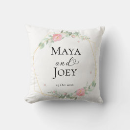 ロマンチックなバラ幾何結婚物の クッション