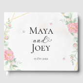 ロマンチックなバラ幾何結婚物の ゲストブック (正面)