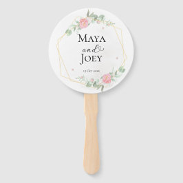 ロマンチックなバラ幾何結婚物の ハンドファン