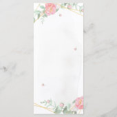 ロマンチックなバラ幾何結婚物の メニュー (裏面)