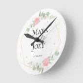 ロマンチックなバラ幾何結婚物の ラウンド壁時計 (傾斜)