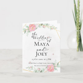 ロマンチックなバラ幾何結婚物の 招待状