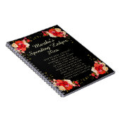 ロマンチックなバラ支出元帳予算の初心者 ノートブック (右側)