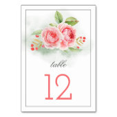 ロマンチックなバラ水結婚色のテーブル番号 テーブルナンバー (正面)