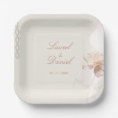 ロマンチックなバラ紙プレート ペーパープレート (正面)