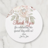 ロマンチックなバラ結婚の感謝 フェイバータグ (裏面)