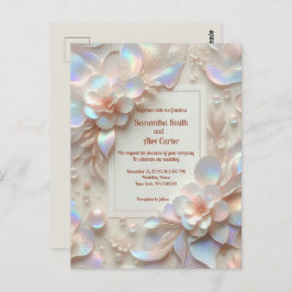 ロマンチックなバラ結婚フラワー ポストカード