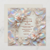 ロマンチックなバラ結婚フラワー 招待状 (正面/裏面)