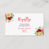 ロマンチックなバラ結婚フローラのレジストリ エンクロージャーカード (正面)