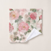 ロマンチックなバラ色のピンクのバラの花束 バスタオルセット (ウォッシュタオル)