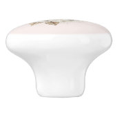 ロマンチックなバラ色の羽根 ハートの愛 セラミックノブ (側面)