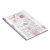 ロマンチックなバラ花びら感動的語 ノートブック (右側)