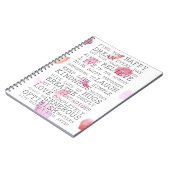 ロマンチックなバラ花びら感動的語 ノートブック (左側)