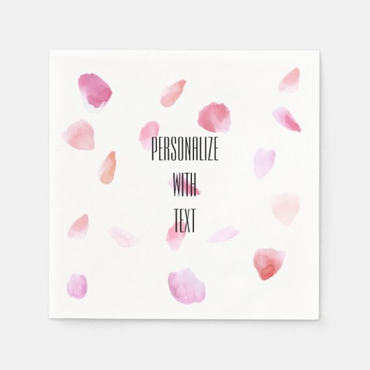 ロマンチックなバラ花びら スタンダードカクテルナプキン (正面)