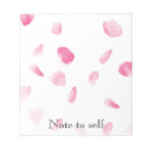 ロマンチックなバラ花びら ノートパッド (正面)