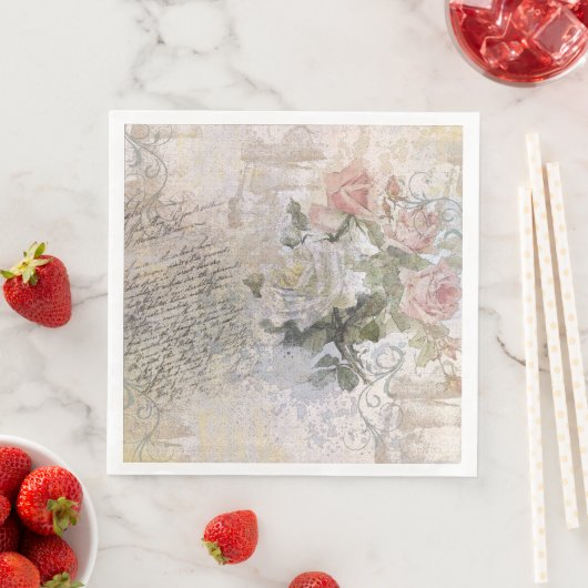 ロマンチックなバラ花模様古い手書きの切り離し (インサイチュ)