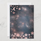 ロマンチックなバラ金ゴールドの輝くドレス天空 招待状 (裏面)