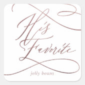 ロマンチックなバラ金ゴールド書お気に入りの書 スクエアシール (正面)