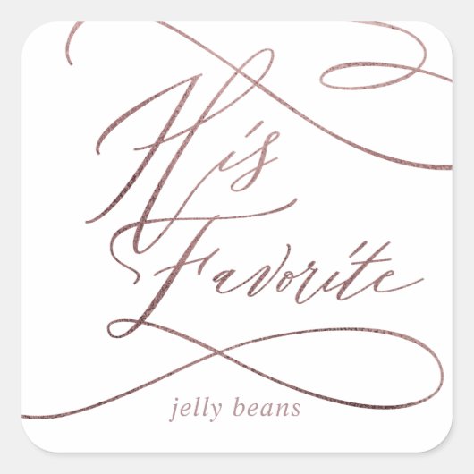 ロマンチックなバラ金ゴールド書お気に入りの書 スクエアシール (正面)