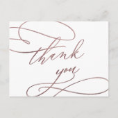 ロマンチックなバラ金ゴールド書道ありがとうはがき ポストカード (正面)