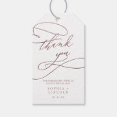 ロマンチックなバラ金ゴールド書道ありがとう好意 ギフトタグ (正面)