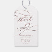 ロマンチックなバラ金ゴールド書道ありがとう好意 ギフトタグ (裏面)