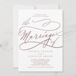 ロマンチックなバラ金ゴールド書道の結婚 招待状