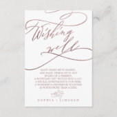 ロマンチックなバラ金ゴールド書道ウィッシングウェルカード エンクロージャーカード (正面)