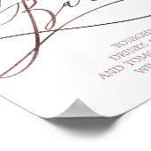 ロマンチックなバラ金ゴールド書道オープンバーサイン ポスター (角)