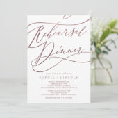 ロマンチックなバラ金ゴールド書道リハーサルディナー 招待状 (スタンド正面)