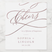 ロマンチックなバラ金ゴールド書道応援ワインラベル ワインラベル (シングルラベル)