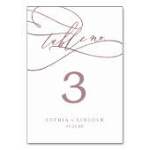 ロマンチックなバラ金ゴールド書道表番号 テーブルナンバー (裏面)