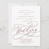 ロマンチックなバラ金ゴールド書 |詳細結婚ズ 招待状 (正面)