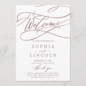 ロマンチックなバラ金ゴールド結婚書道 プログラム (正面)