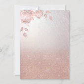 ロマンチックなバラ金ゴールド輝くドレスバラの招待 招待状 (裏面)