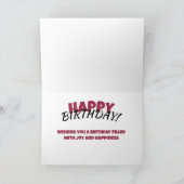 ロマンチックなバラ，ケーキ，ろうそく，スカル，誕生日カード カード (内部)