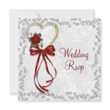 ロマンチックなバラ、ダイヤモンド&レッドリ結婚ボン