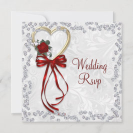 ロマンチックなバラ、ダイヤモンド&レッドリ結婚ボン