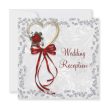 ロマンチックなバラ、ダイヤモンド&レッドリ結婚ボン