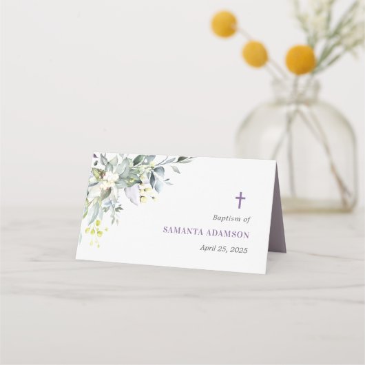 ロマンチックなバラ |ダスティピンク結婚の座席表 プレイスカード (裏面)